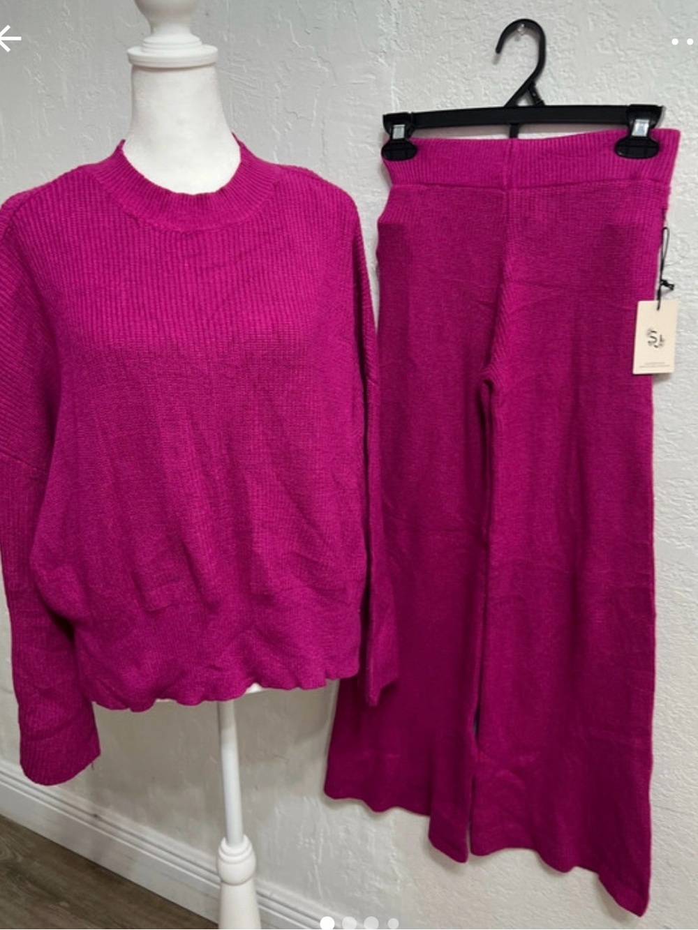 Sincerely Jules Knit Sweater & Wide-Leg Pants Set - Hot Pink